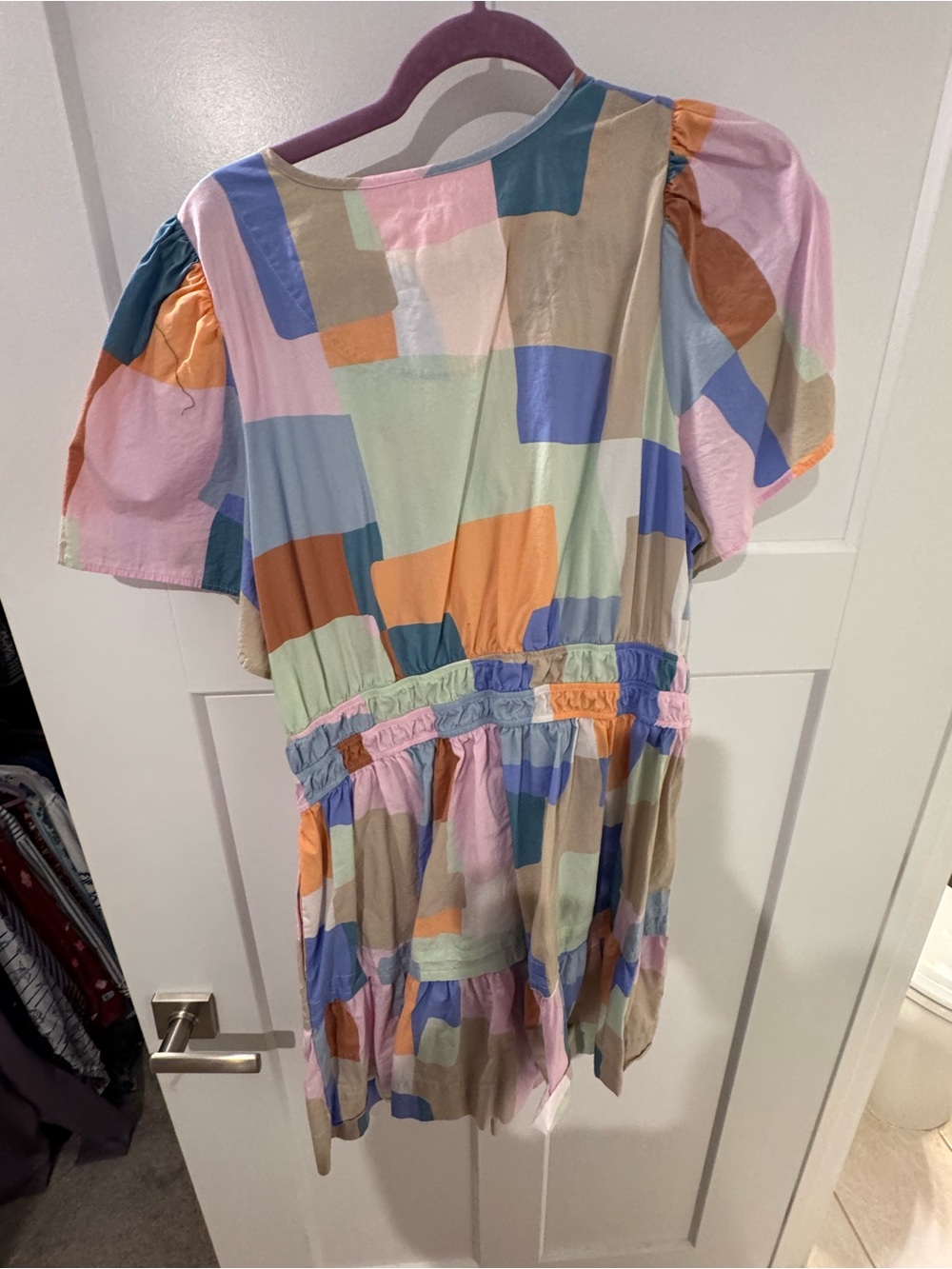 Anthropologie Somerset mini dress pastel Multicolor Patchwork print - Picture 3 of 4